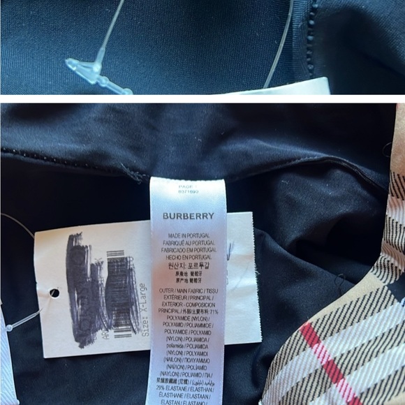 Burberry  Beige Plaid One-Shoulder Bodysuit - Picture 8 of 11